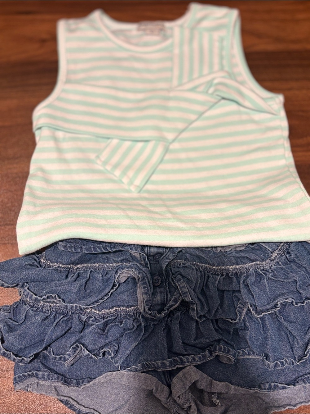 Habitual Mint & White Striped Tank Top